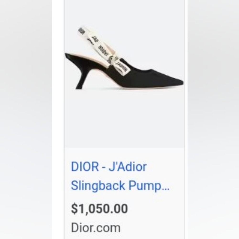 Dior Black Slingback Kitten Heels with Pointed Toe AUTHENTICATED PRICE CHOP